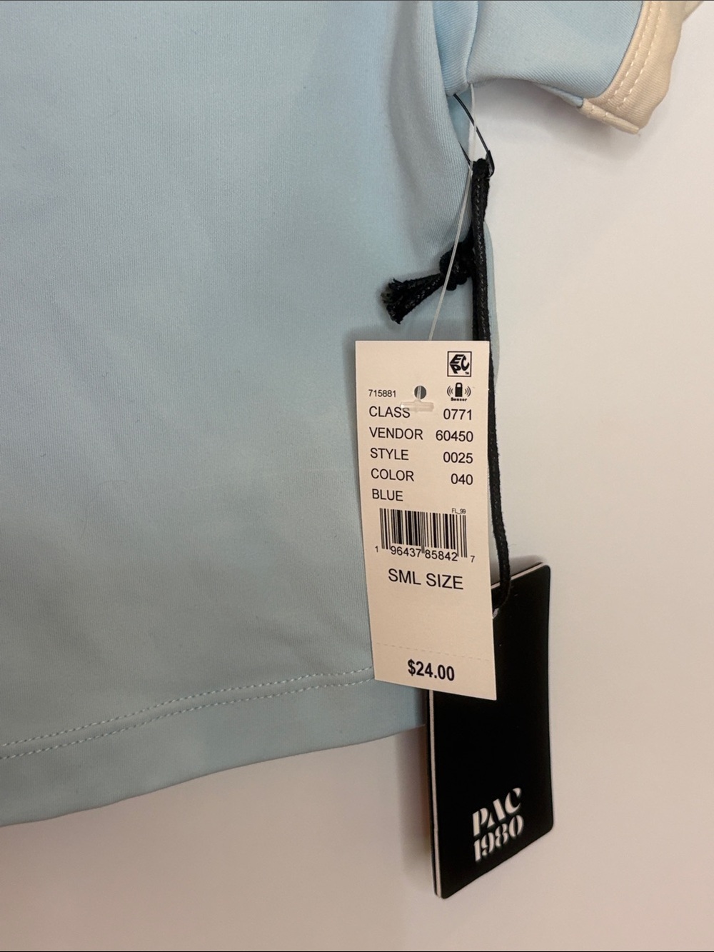 NWT PacSun Light Blue Cropped Polo with Cream Trim - Picture 5 of 14